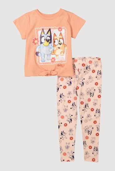 Little Girls Bluey and Bingo Graphic Tee and Leggings