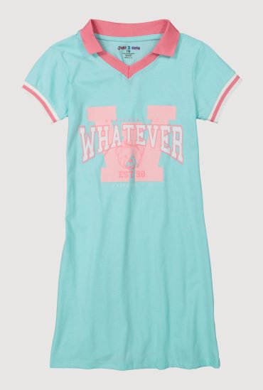 Girls Whatever I Do Graphic Polo Dress