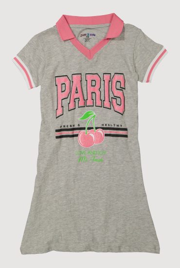 Girls Varsity Stripe Paris Cherry Graphic Dress