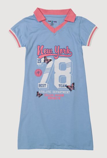 Girls Varsity Stripe New York Butterfly Graphic Dress