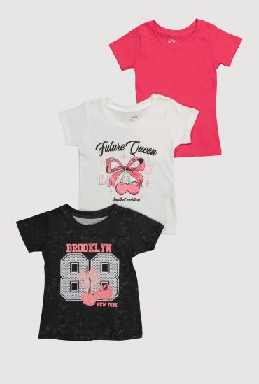 Little Girls Future Queen Limited Edition Graphic T Shirts with Glitter Design