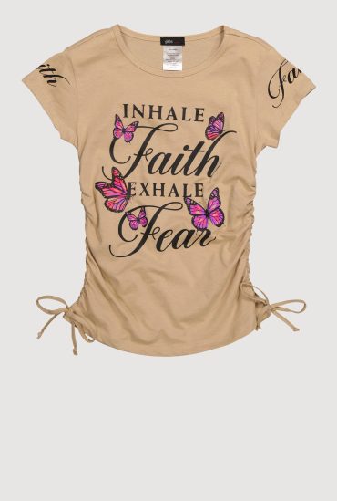 Girls Inhale Faith Exhale Fear Graphic T-Shirt