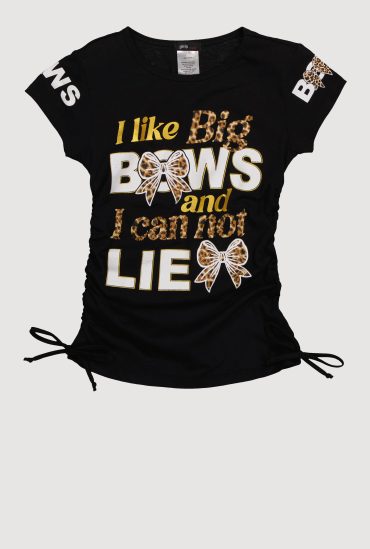 Girls I Like Big Bows Crew Neck Graphic T-Shirt