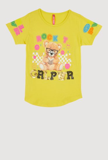 Girls Rock It Grl Pwr Sequin Graphic Tee