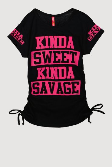 Girls Kinda Sweet Kinda Savage Graphic T-Shirt