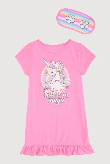 Girls Believe In Magic Unicorn Pajama Nightgown