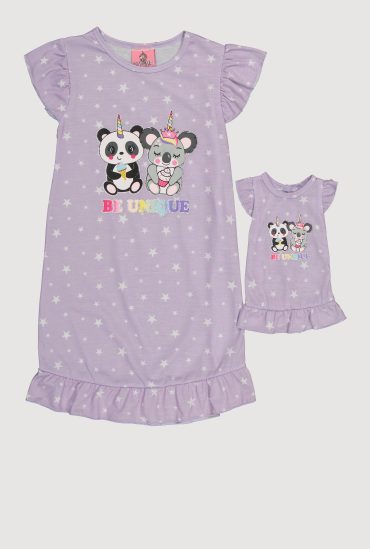 Girls Be Unique Graphic Nightgown