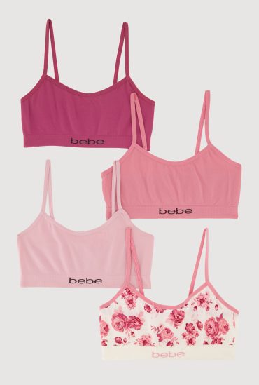 Girls Bebe Seamless Bralettes 4 Pack