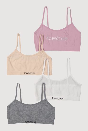 Girls Bebe Seamless Cami Bras 4 Pack