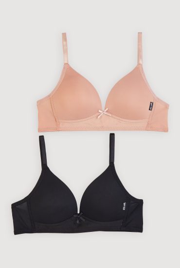 Girls Padded Seamless Wireless Bras 2 Pack