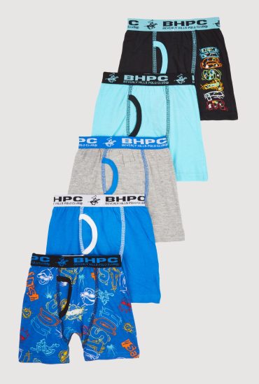 Toddler Boys Hustle Print Boxer Briefs 5 Pack