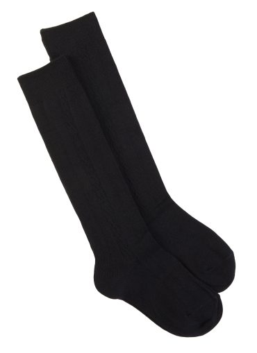 Girls 6-3 Knee High Cable Knit Socks 2 Pack
