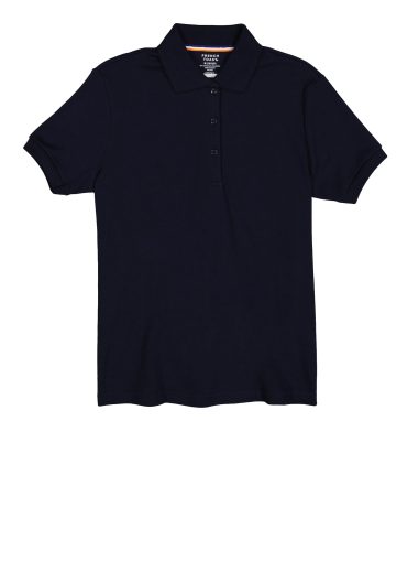 French Toast Girls Plus Size 10.5-20.5 Solid Picot Collar Polo Shirt