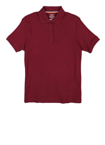 French Toast Girls Plus Size 10.5-20.5 Picot Collar Interlock Polo Shirt
