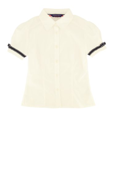 French Toast Girls 7-14 Ribbon Trim Button Front Shirt