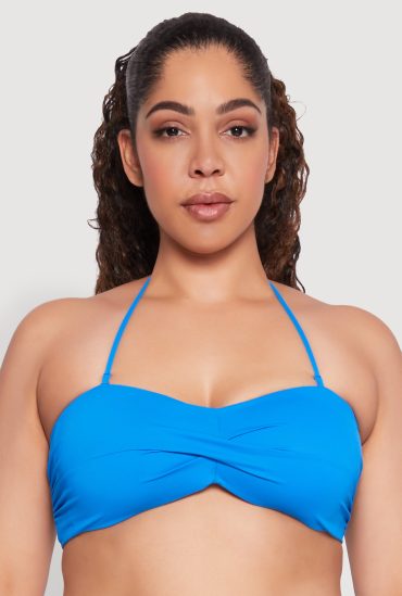 Plus Size Convertible Twist Front Swim Bikini Top