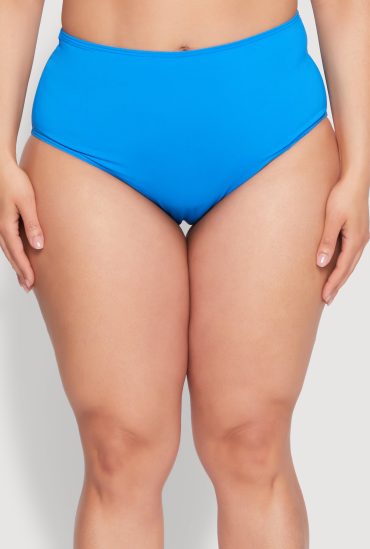 Plus Size High Waisted Swim Bikini Bottoms